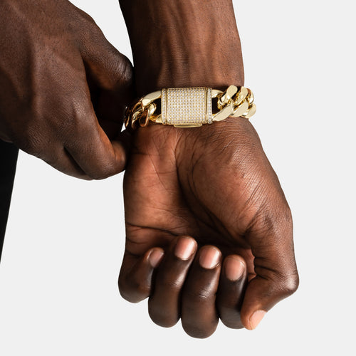 19mm Cuban Link Bracelet Gold
