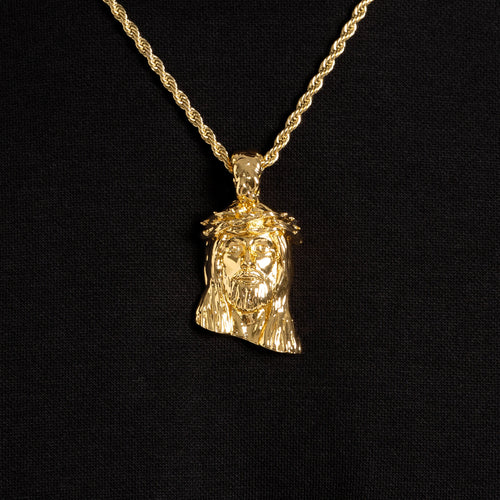 Solid Jesus Pendant Gold