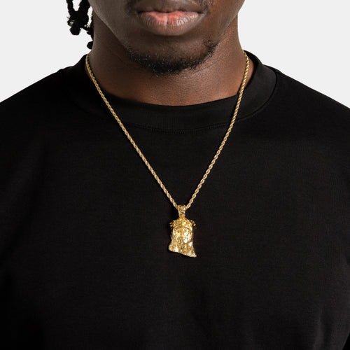 Solid Jesus Pendant Gold