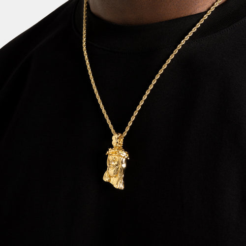 Solid Jesus Pendant Gold