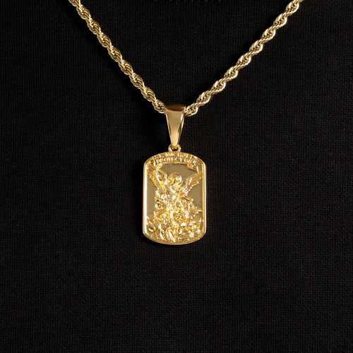 St.Michael Tag Pendant Gold