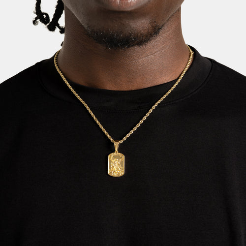 St.Michael Tag Pendant Gold