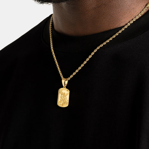 St.Michael Tag Pendant Gold