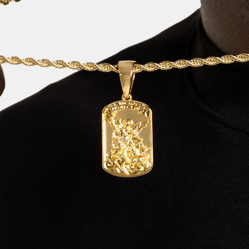 St.Michael Tag Pendant Gold