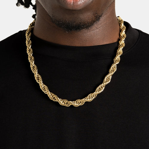 10mm Rope Chain Gold