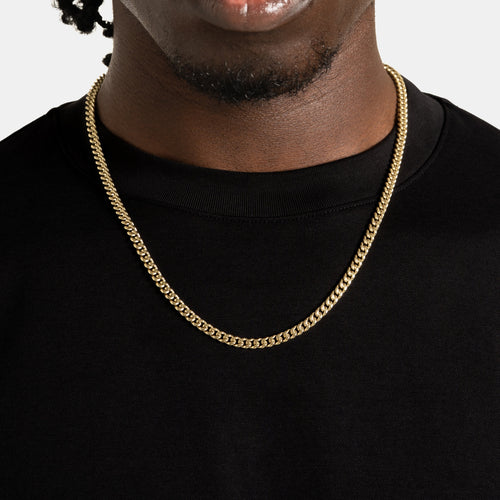 5mm Cuban Link Chain & Bracelet Gold
