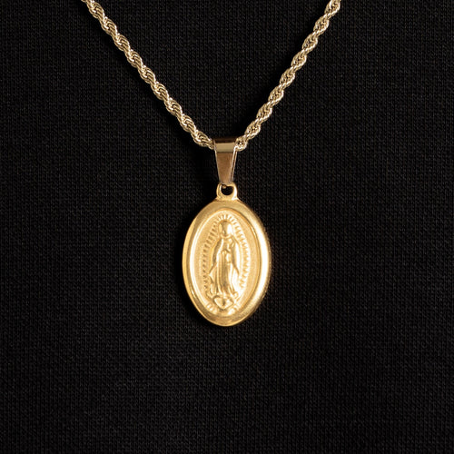 Mini Virgin Mary Pendant Gold