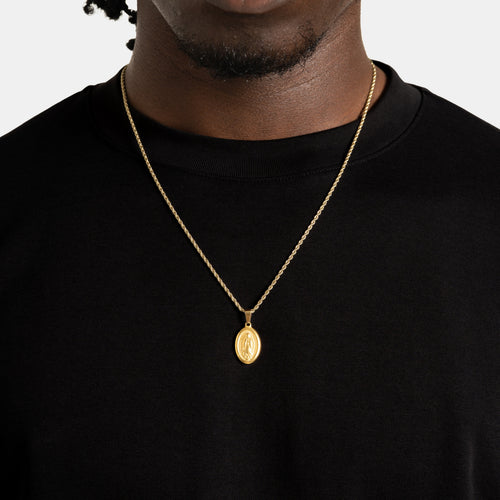 Mini Virgin Mary Pendant Gold
