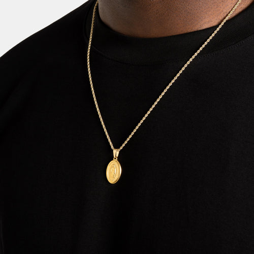 Mini Virgin Mary Pendant Gold