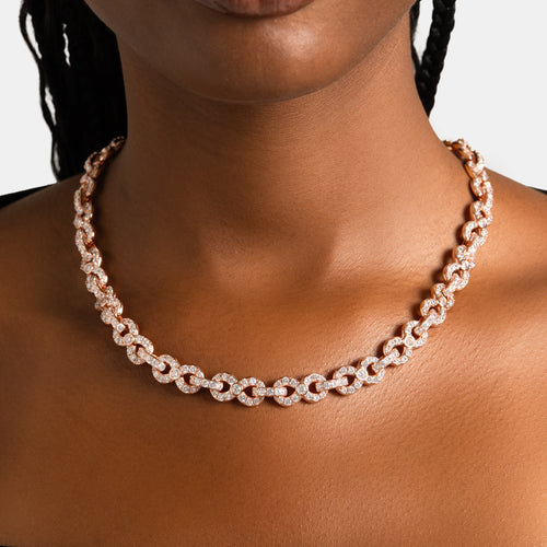 Iced Infinity Chain Rose Gold