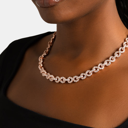 Iced Infinity Chain Rose Gold