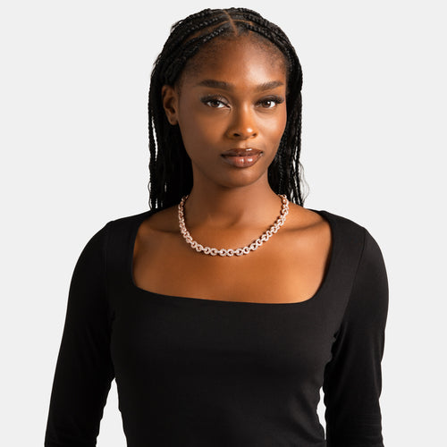 Iced Infinity Chain Rose Gold
