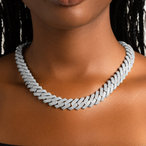 15mm Iced Prong Cuban Chain