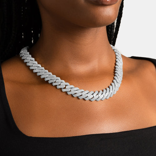 15mm Iced Prong Cuban Chain