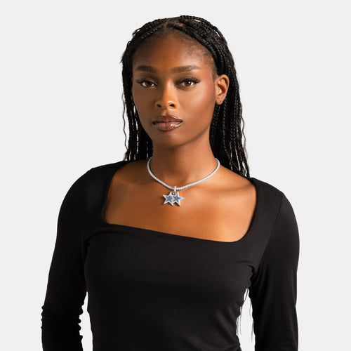 Blue Stacked Star Pendant