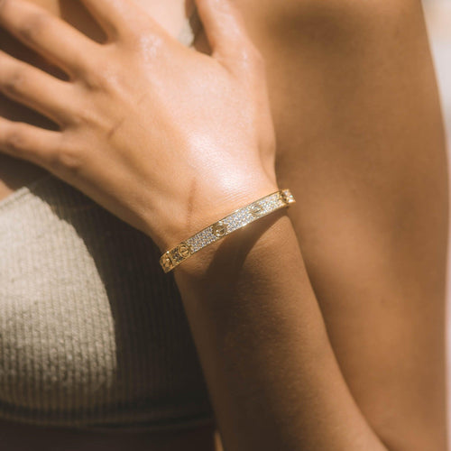 Moissanite Band Bracelet Gold