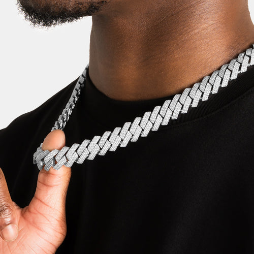 15mm Iced Prong Cuban Chain