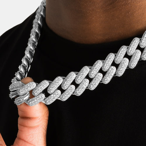 19mm Clustered Iced Cuban Chain