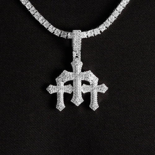 Micro Triple Cross Pendant
