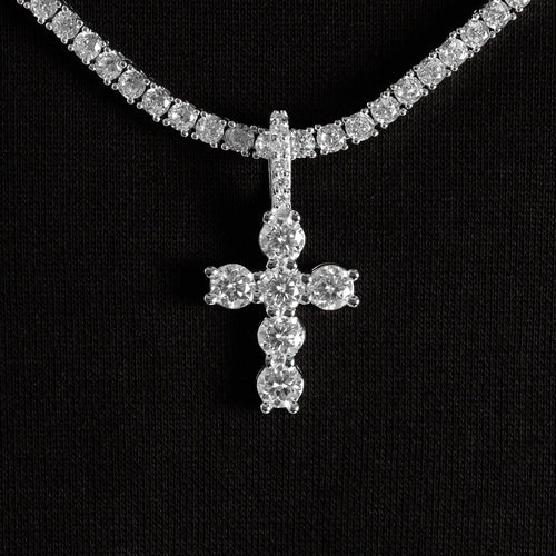 Micro Iced Cross Pendant