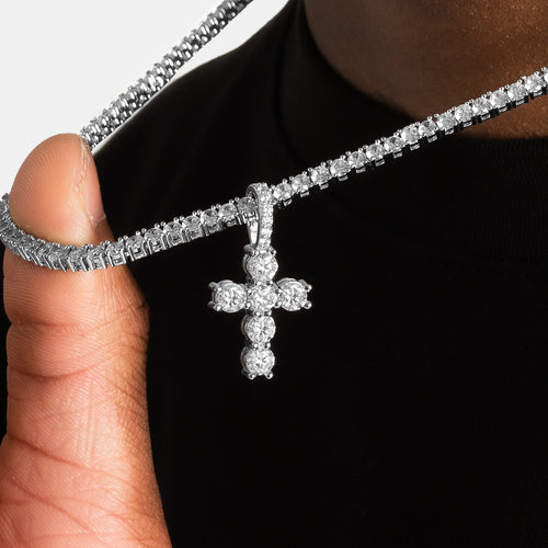 Micro Iced Cross Pendant