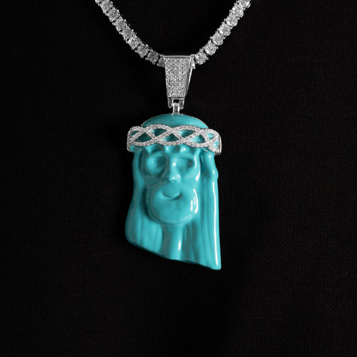 Turquoise Jesus Pendant