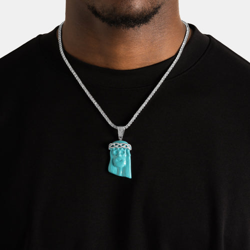 Turquoise Jesus Pendant