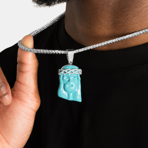 Turquoise Jesus Pendant
