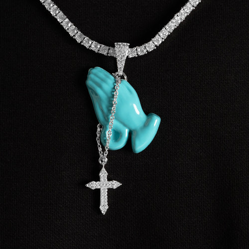 Turquoise Praying Hands Pendant