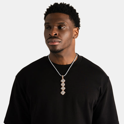Vertical Iced Linked Letter Pendant