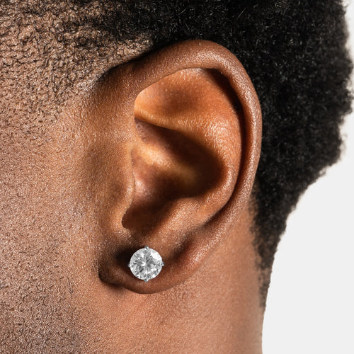 8mm Moissanite Round Earrings