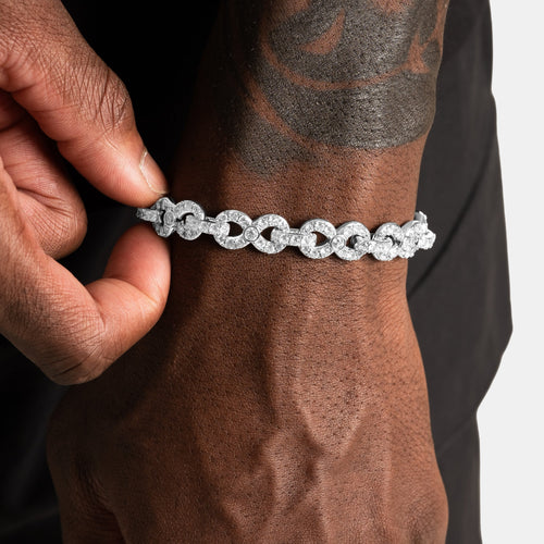 10mm Iced Infitnity Link Bracelet