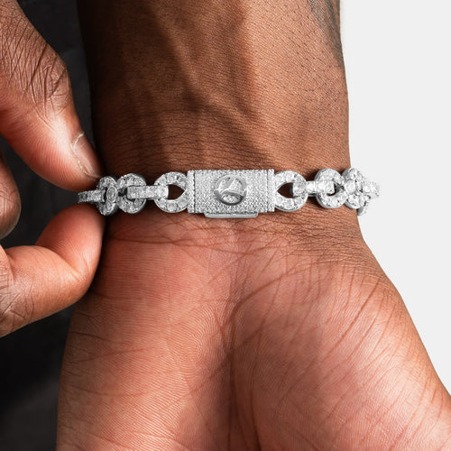 10mm Iced Infitnity Link Bracelet