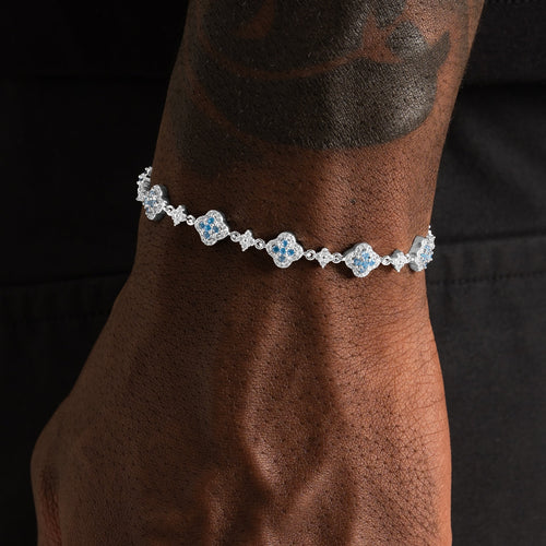 Blue Glacier Clover Bracelet