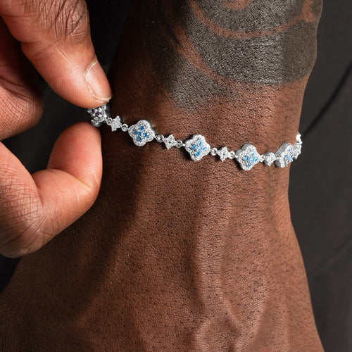 Blue Glacier Clover Bracelet
