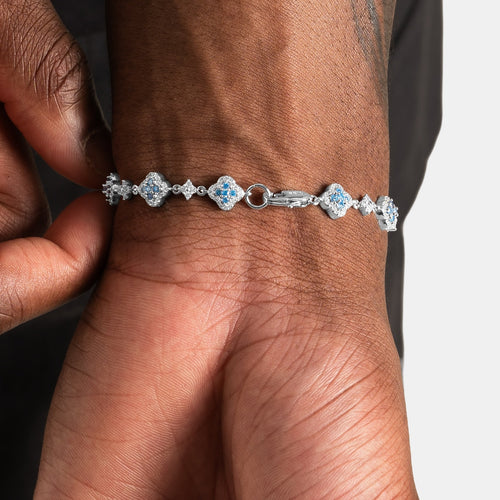 Blue Glacier Clover Bracelet