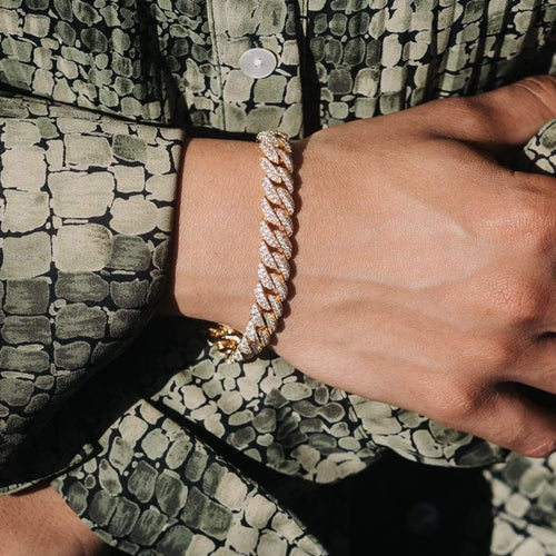 8.5mm Iced Cuban Bracelet Gold