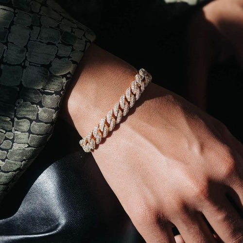 8.5mm Iced Cuban Bracelet Gold