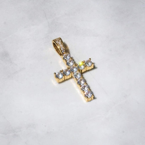 Moissanite Cross Pendant Gold