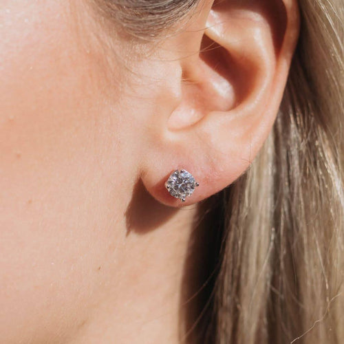 5mm Round Cut Moissanite Earrings