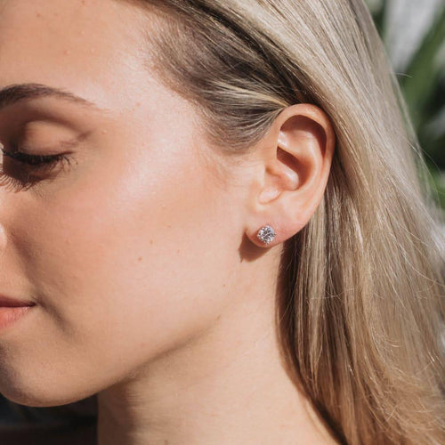 5mm Round Cut Moissanite Earrings