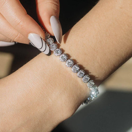 Oval Cluster Tennis Bracelet