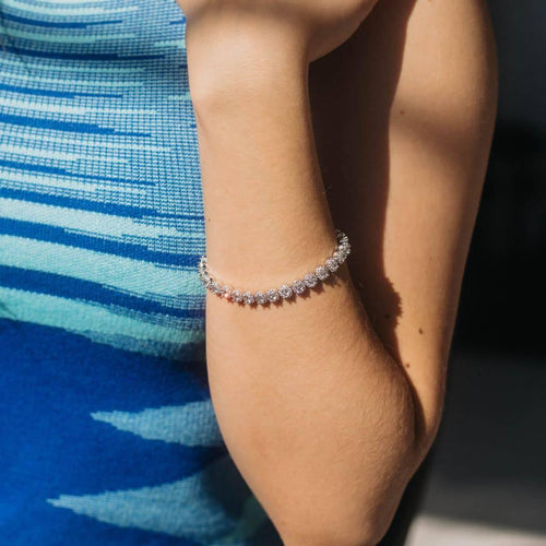 Oval Cluster Tennis Bracelet