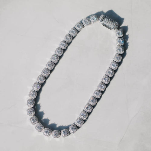 Moissanite Cluster Tennis Chain S925