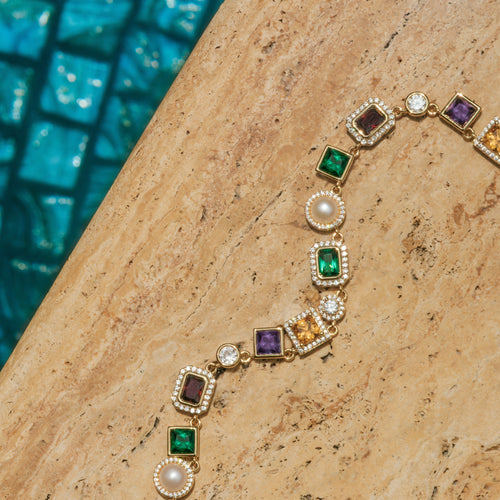 Multi Gemstone Bracelet Gold