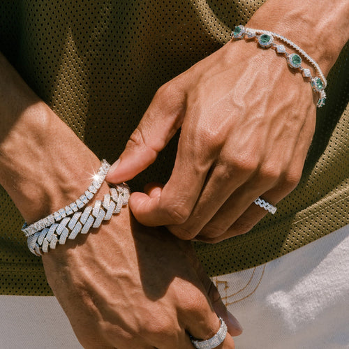 15mm Iced Prong Cuban Bracelet