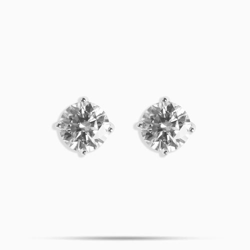 6mm Round Cut Earrings Moissanite