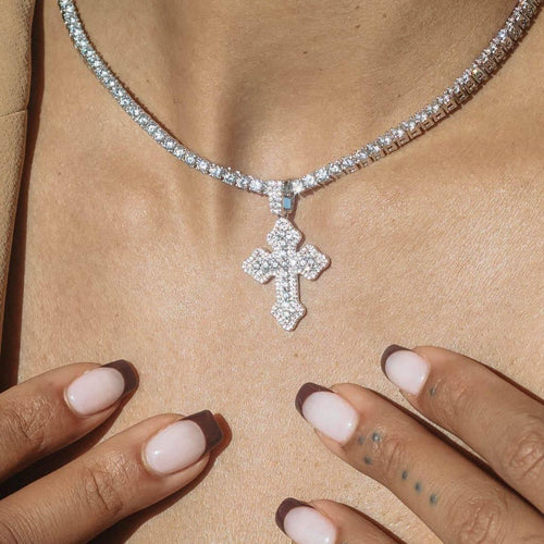 Cluster Micro Cross Pendant