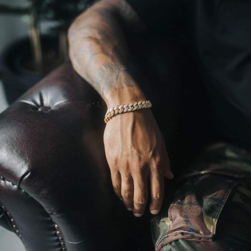 12mm Iced Cuban Bracelet Gold