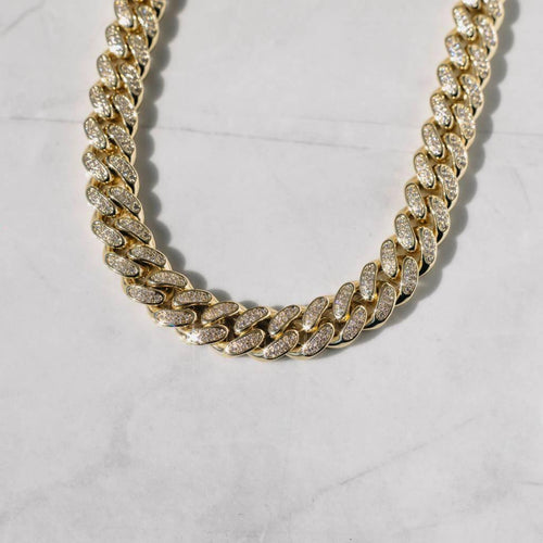 12mm Iced Cuban Chain Gold